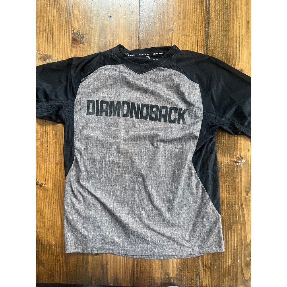 Dakine Diamondback Mens Gray Black Mountain Biking Jersey Shirt Size S
